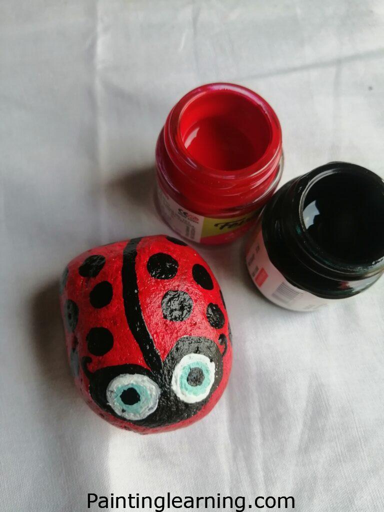 Ladybug Rock Painting