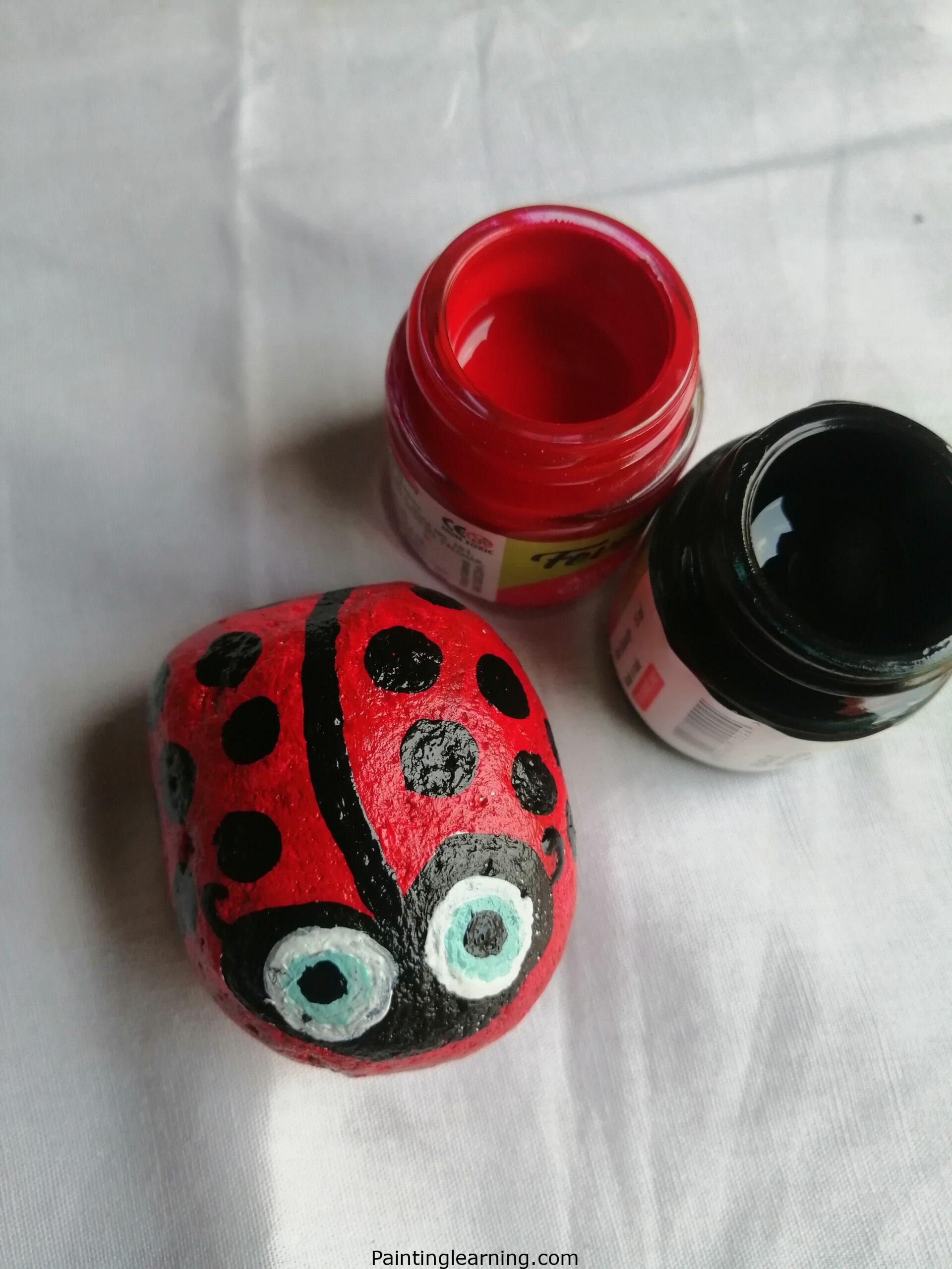Ladybug Rock Painting