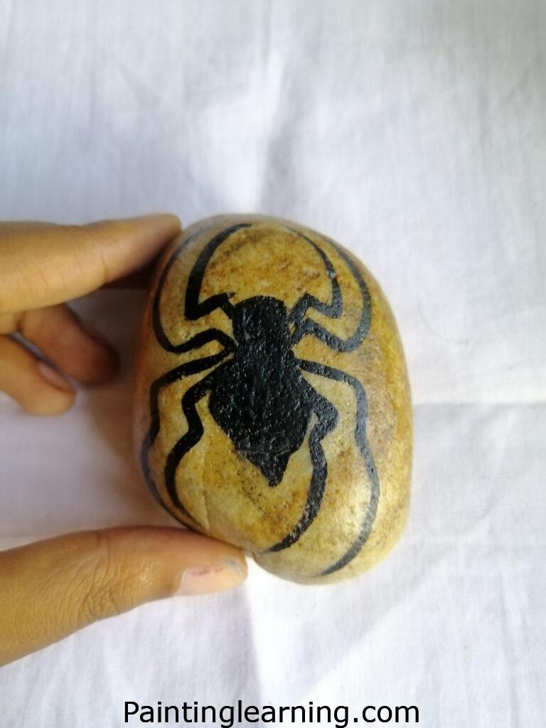 Spider Painted Rocks Step: 2