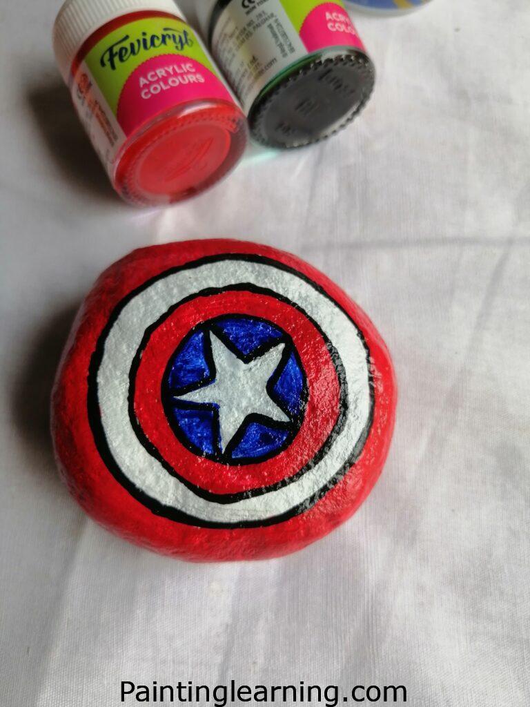 Superhero Painted Rocks Step: 3a