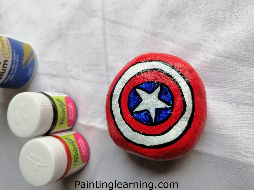 Superhero Painted Rocks Step: 4