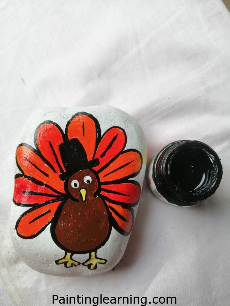 Turkey Painted Rocks Steps: 3