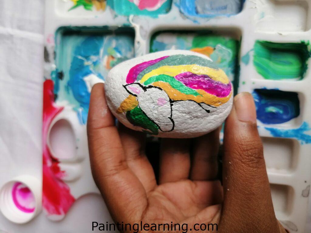 Unicorn Painted Rocks Steps: 2b