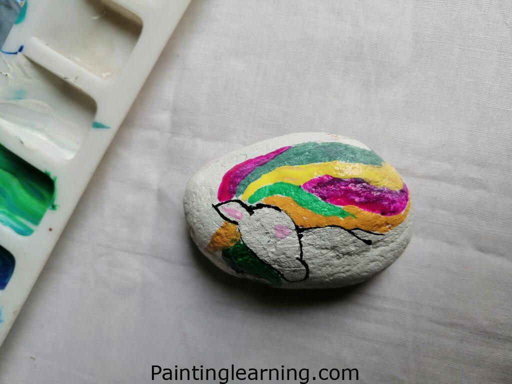 Unicorn Painted Rocks Steps: 2c