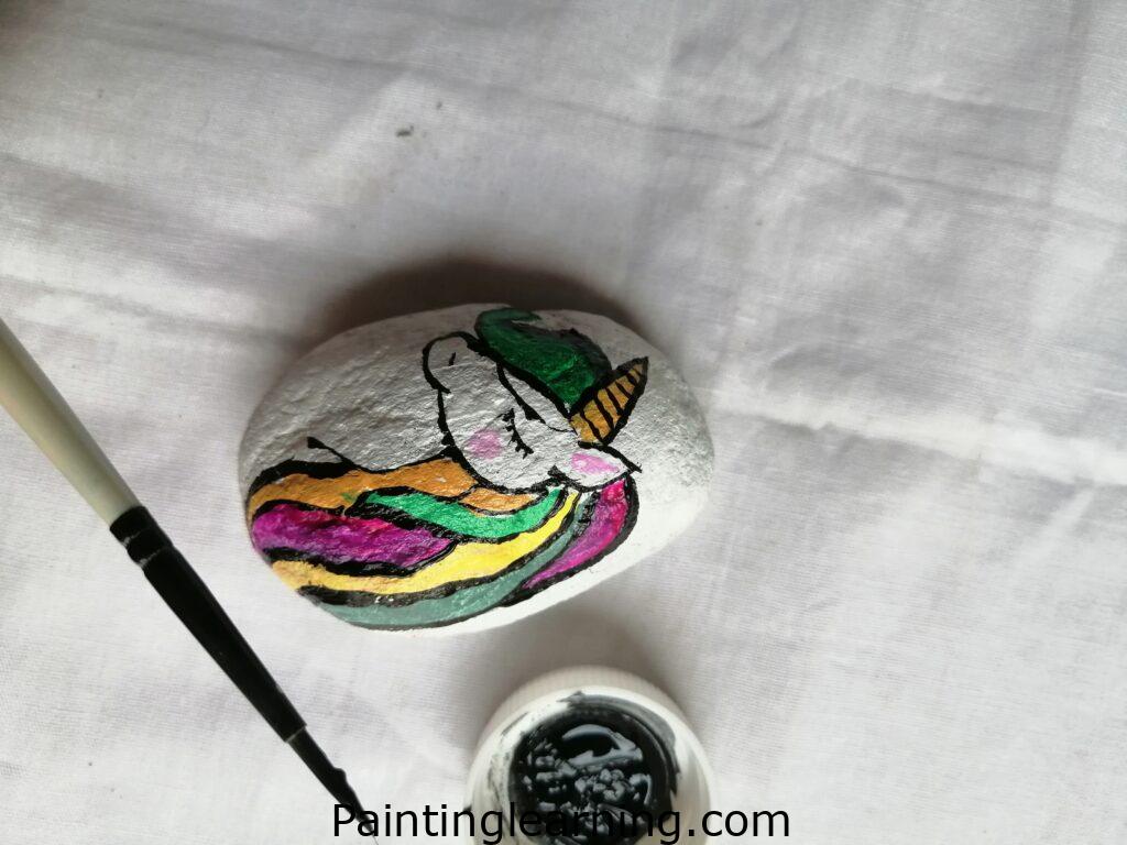 Unicorn Painted Rocks Steps: 3
