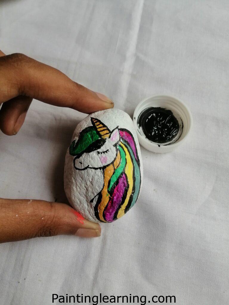 Unicorn Painted Rocks Steps: 4