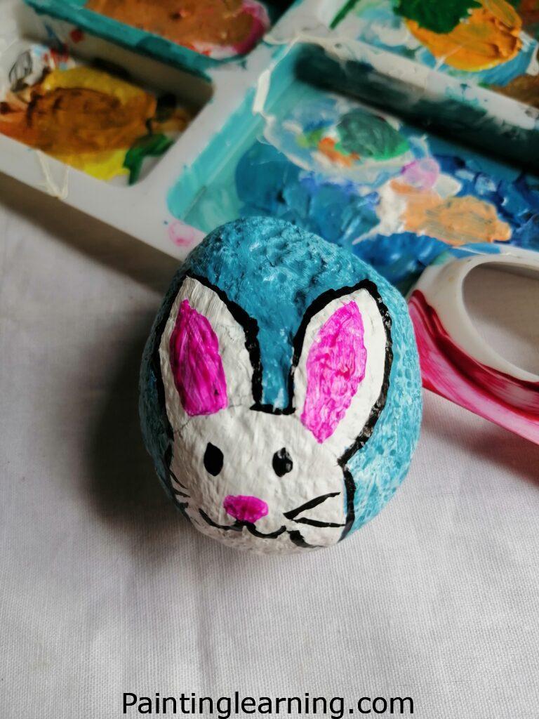 Easy Bunny Rabbit Rock painting