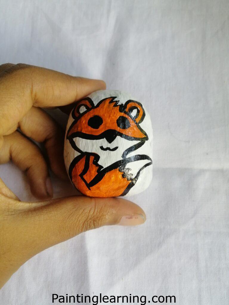 Easy Painted fox rocks
