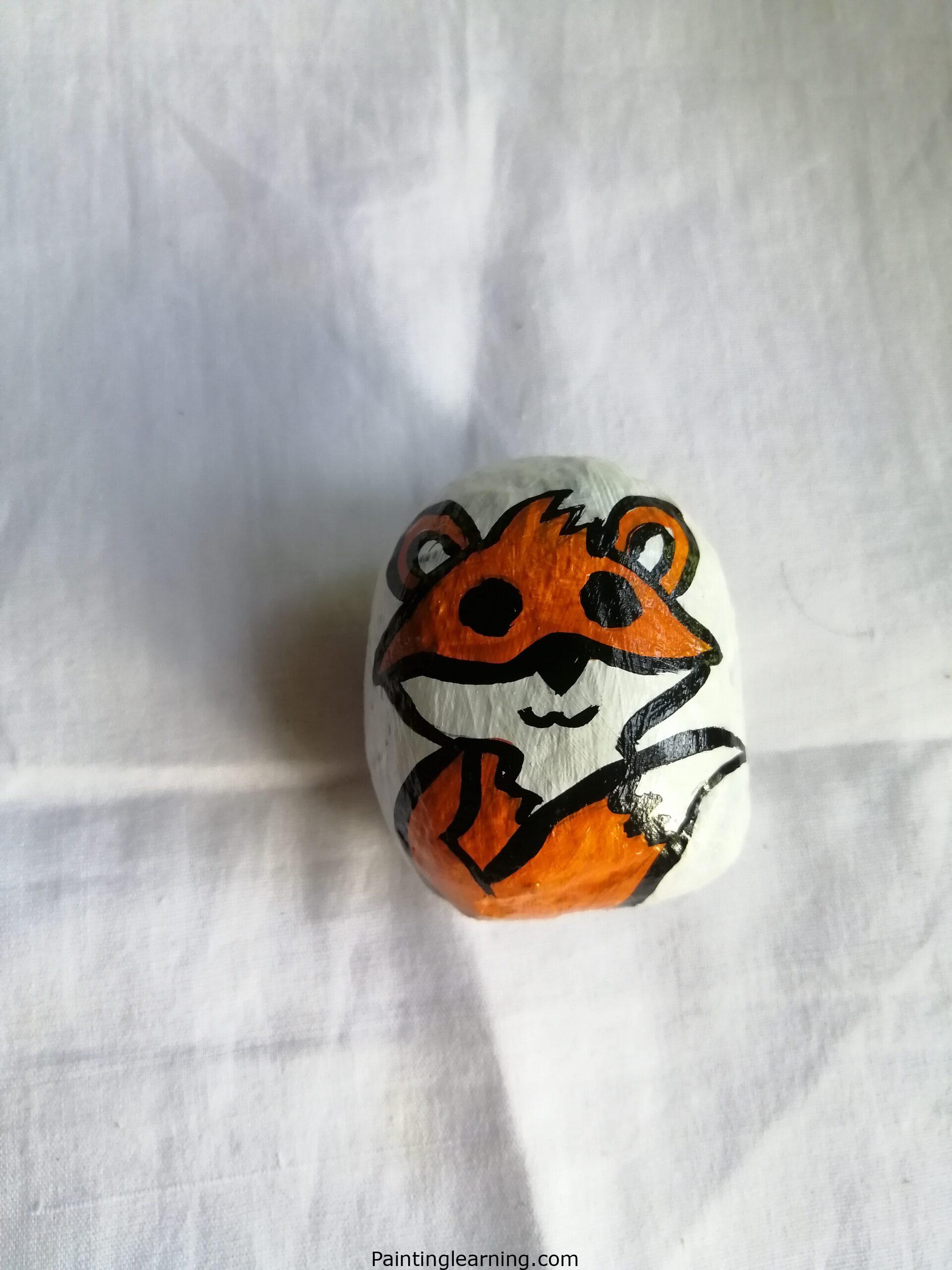 Fox painted rocks