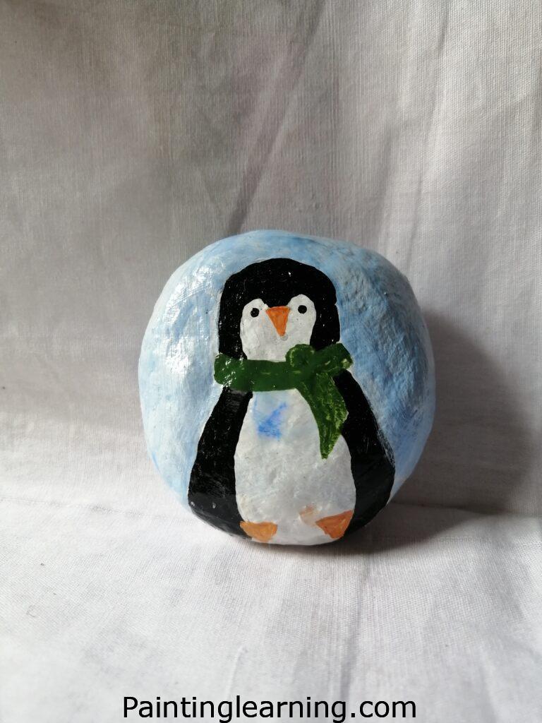 Christmas Penguin Painted Rocks