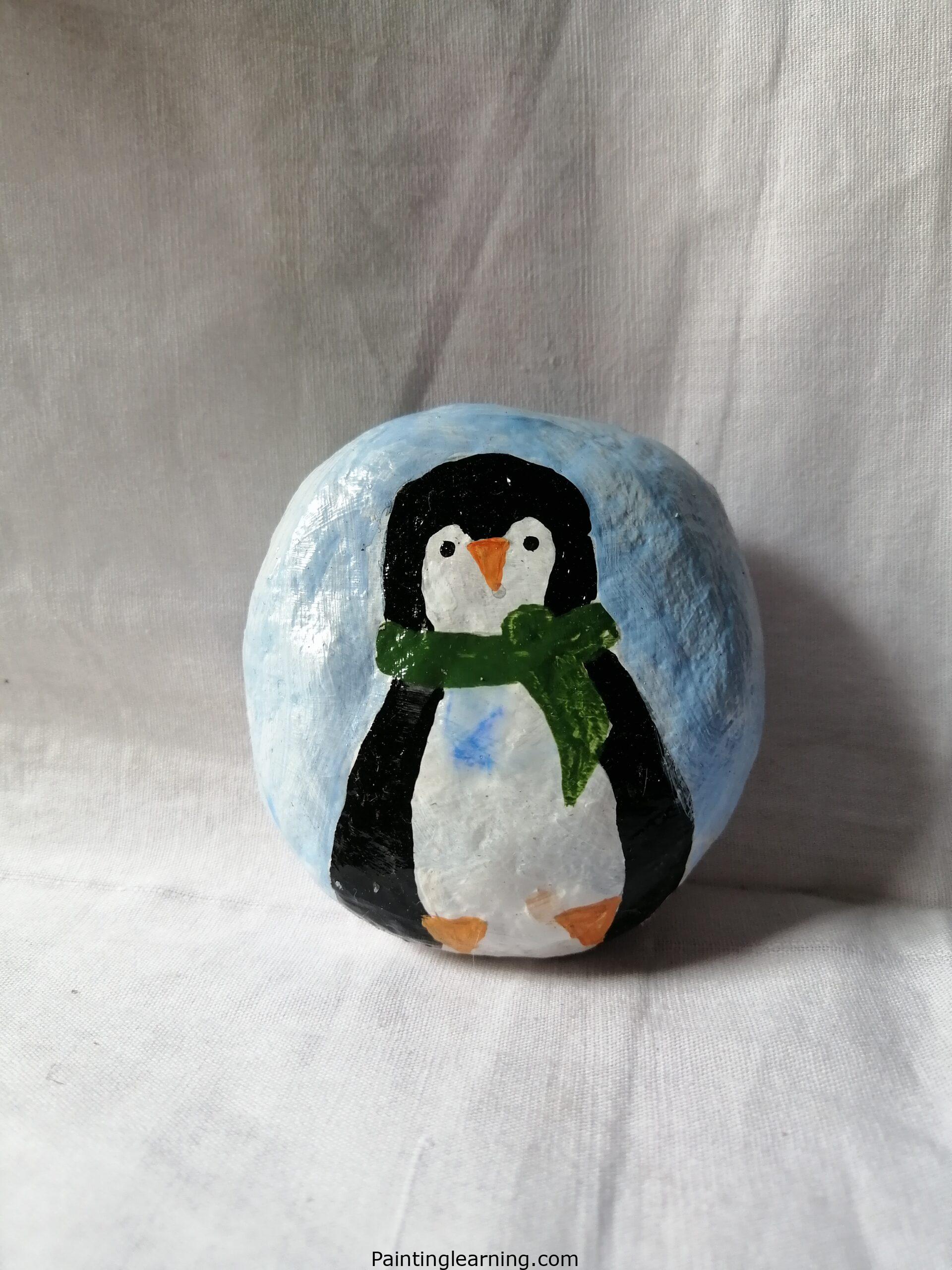 Christmas Penguin Painted Rocks