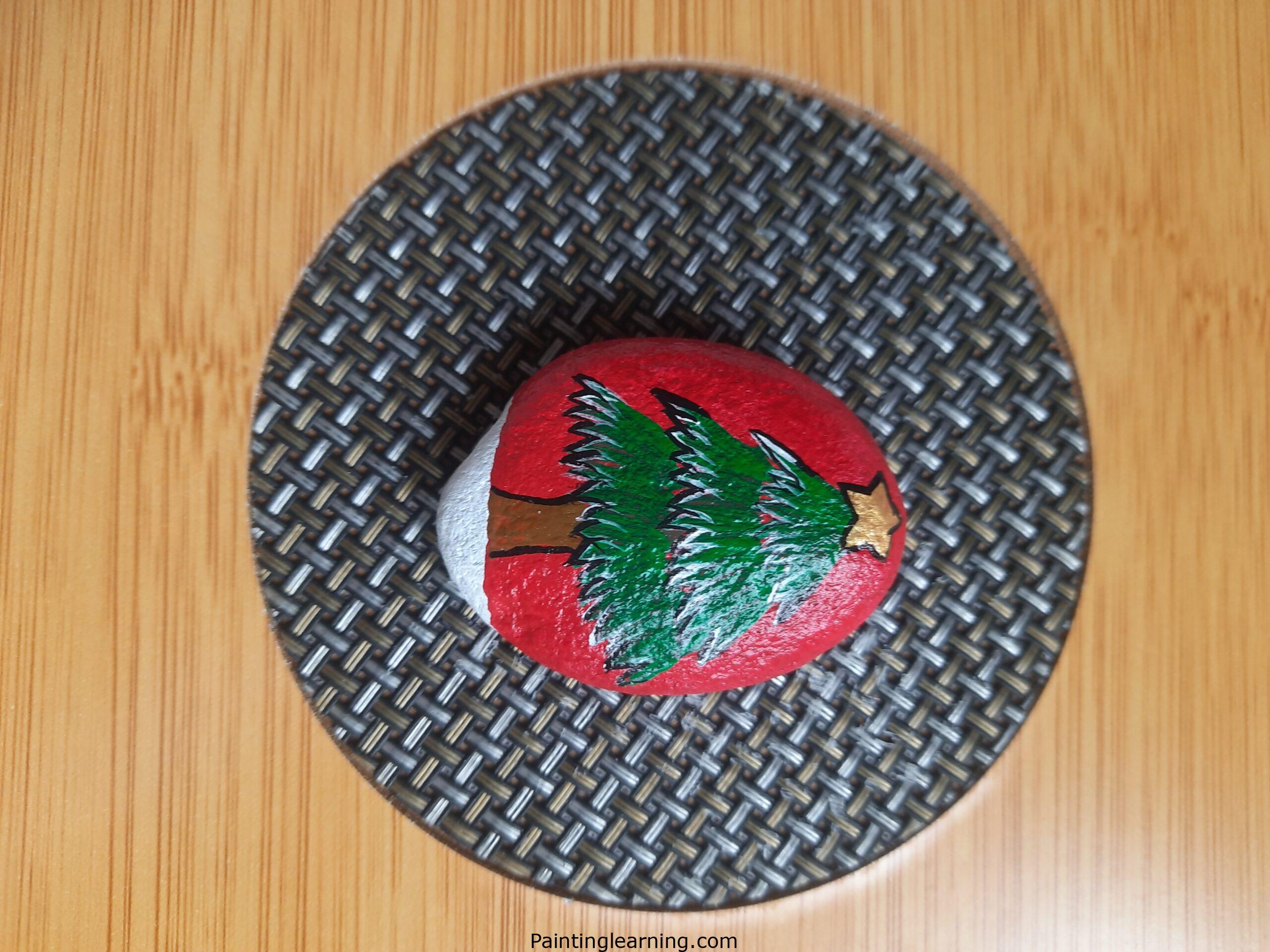 Christmas Tree Painted Rocks