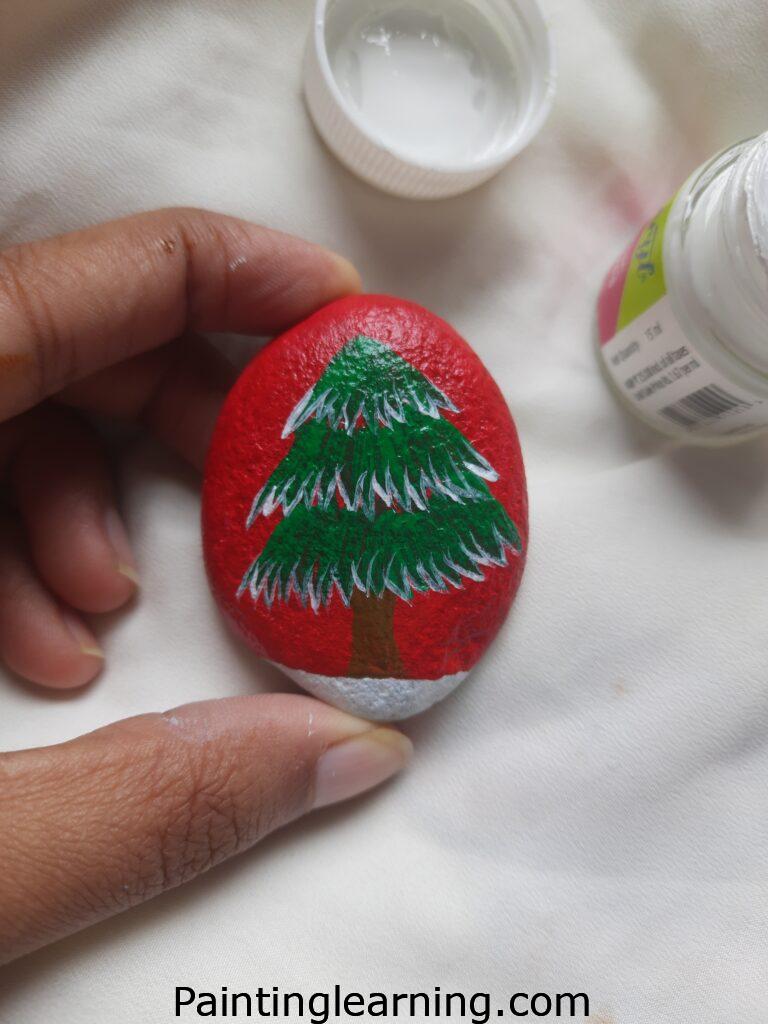 Christmas Tree Painted Rocks Steps: 2c