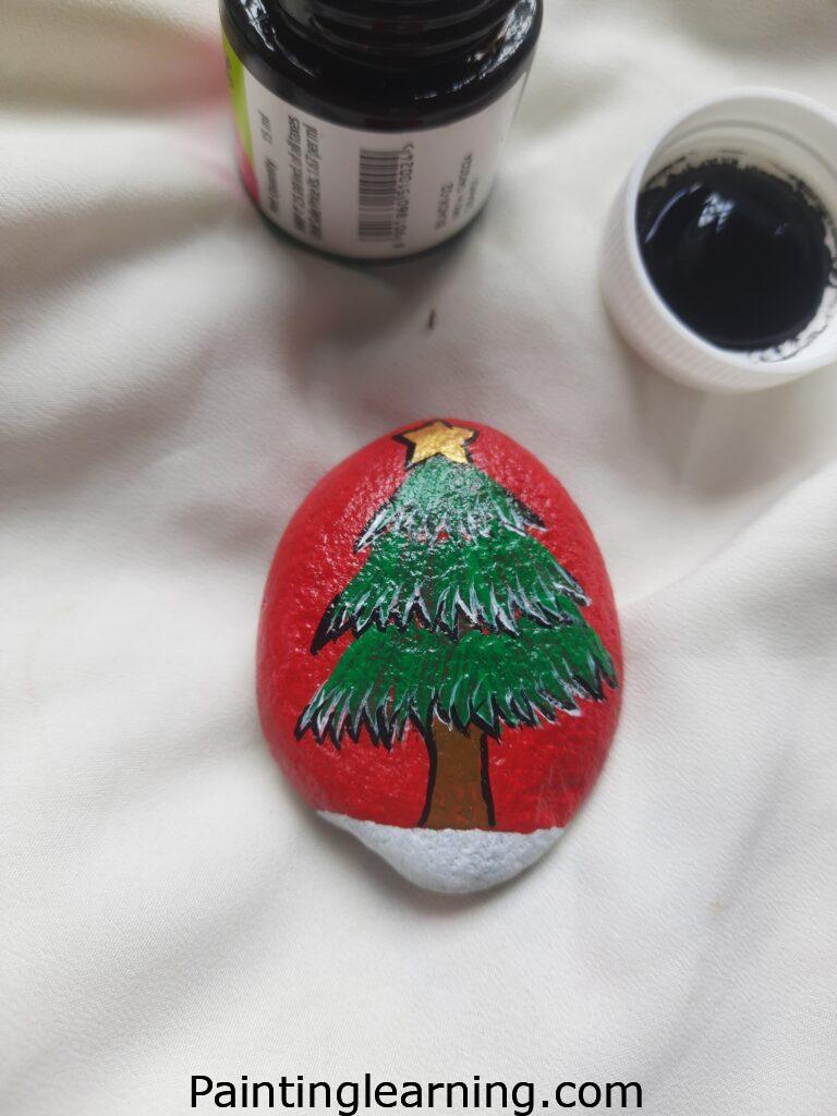 Christmas Tree Painted Rocks Steps: 3