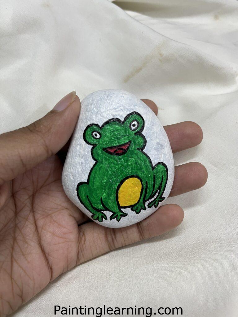Frog Painted Rocks Steps:4