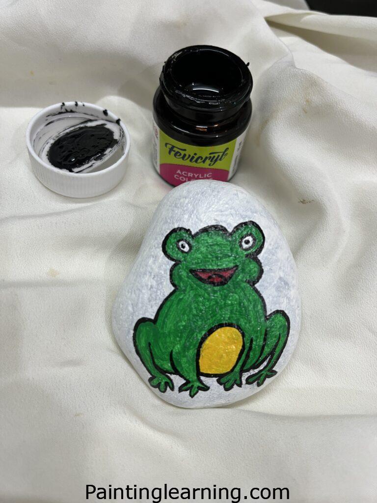 Frog Painted Rocks Steps:3