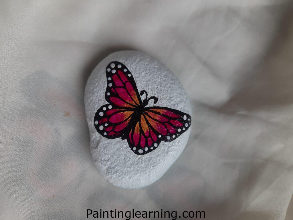 Easy Glitter Butterfly Painted Rocks