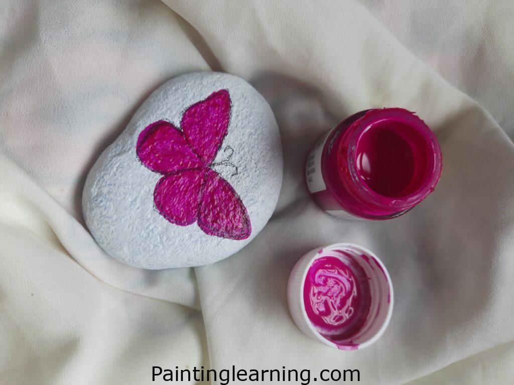 Glitter Butterfly Painted Rocks Steps: 2a