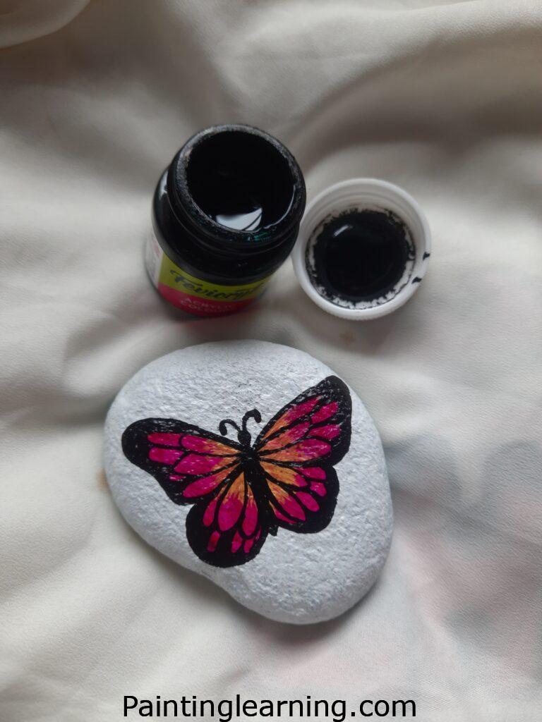 Glitter Butterfly Painted Rocks Steps: 3